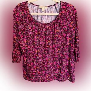 Michael Kors Pink and Orange Floral Blouse